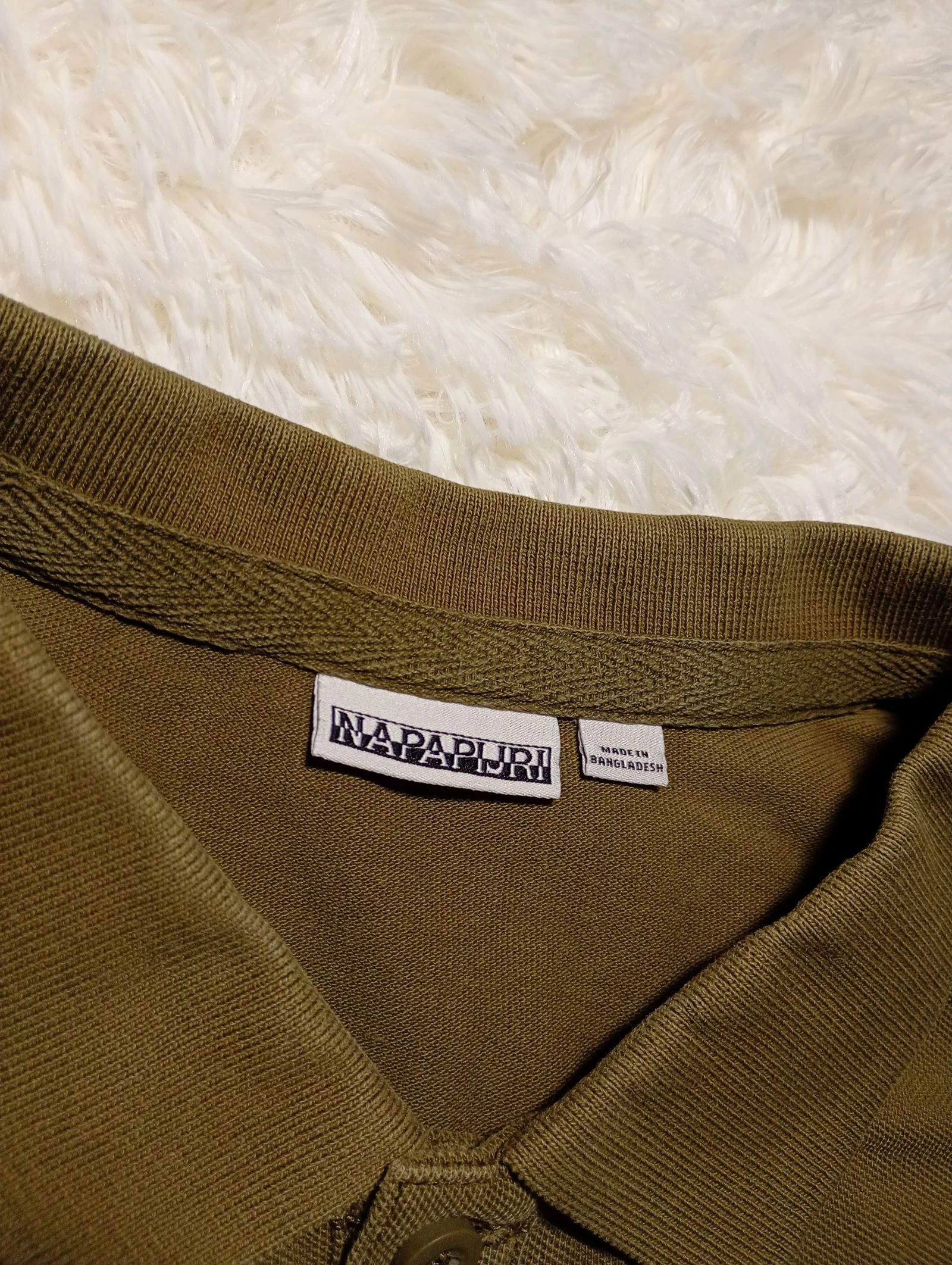 Vintage Napapijri Polo Shirt Olive Green XL – photo 2